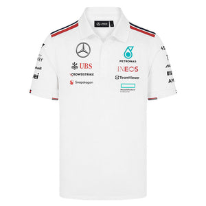 Mercedes AMG Petronas F1 Team 2024 White Polo Tee Shirt