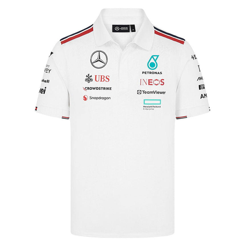 Mercedes AMG Petronas F1 Team 2024 White Polo Tee Shirt