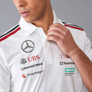 Mercedes AMG Petronas F1 Team 2024 White Polo Tee Shirt