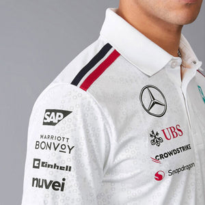 Mercedes AMG Petronas F1 Team 2024 White Polo Tee Shirt