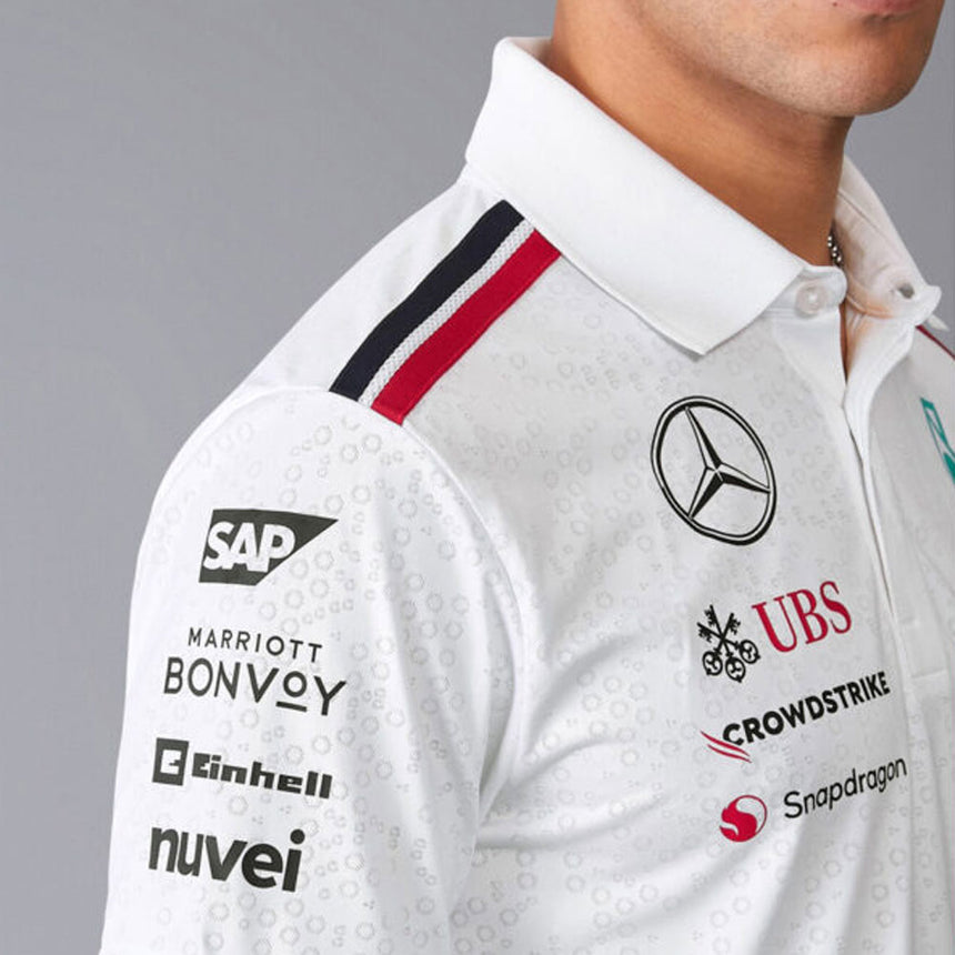 Mercedes AMG Petronas F1 Team 2024 White Polo Tee Shirt