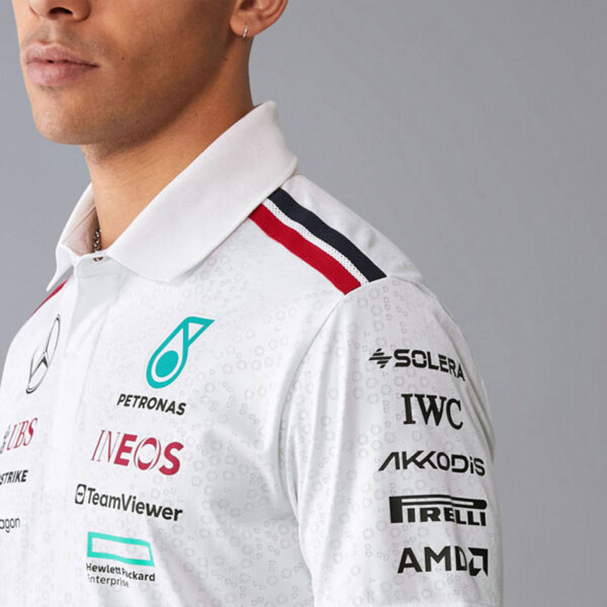 Mercedes AMG Petronas F1 Team 2024 White Polo Tee Shirt