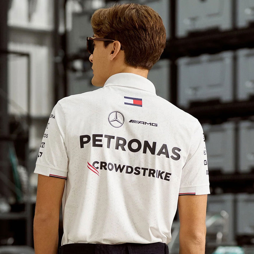 Mercedes AMG Petronas F1 Team 2024 White Polo Tee Shirt
