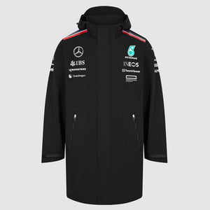 Mercedes AMG Petronas F1 Team 2024 Black Waterproof Rain Jacket
