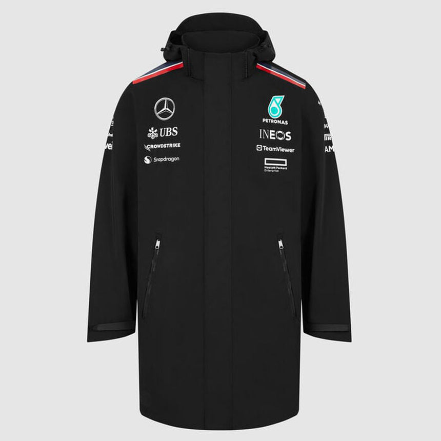 Mercedes AMG Petronas F1 Team 2024 Black Waterproof Rain Jacket