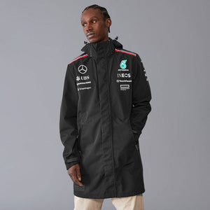 Mercedes AMG Petronas F1 Team 2024 Black Waterproof Rain Jacket