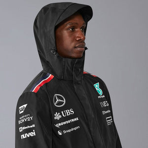 Mercedes AMG Petronas F1 Team 2024 Black Waterproof Rain Jacket