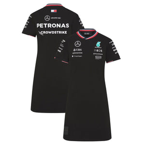 Mercedes AMG Petronas F1 Team Black Ladies Tee Shirt Dress