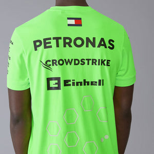 Mercedes AMG Petronas F1 Team Replica Mens Team Set up T-Shirt | Neon Green