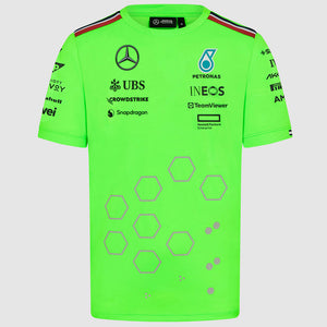 Mercedes AMG Petronas F1 Team Replica Mens Team Set up T-Shirt | Neon Green