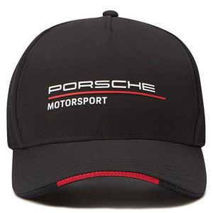 Porsche Motorsport Official Snap Back Cap - Black, White & Red