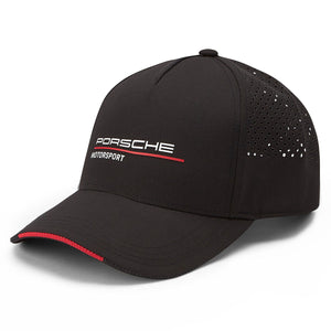 Porsche Motorsport Official Snap Back Cap - Black, White & Red