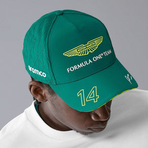 Aston Martin F1 Fernando Alonso #14 2024 Green Snap Back Drivers Cap