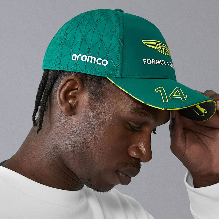 Aston Martin F1 Fernando Alonso #14 2024 Green Snap Back Drivers Cap