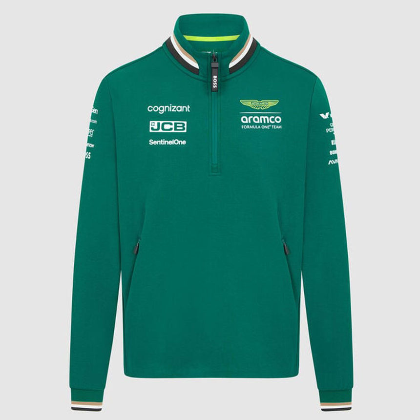 Aston Martin F1 Team Green 1/4 Zip Drivers Sweater