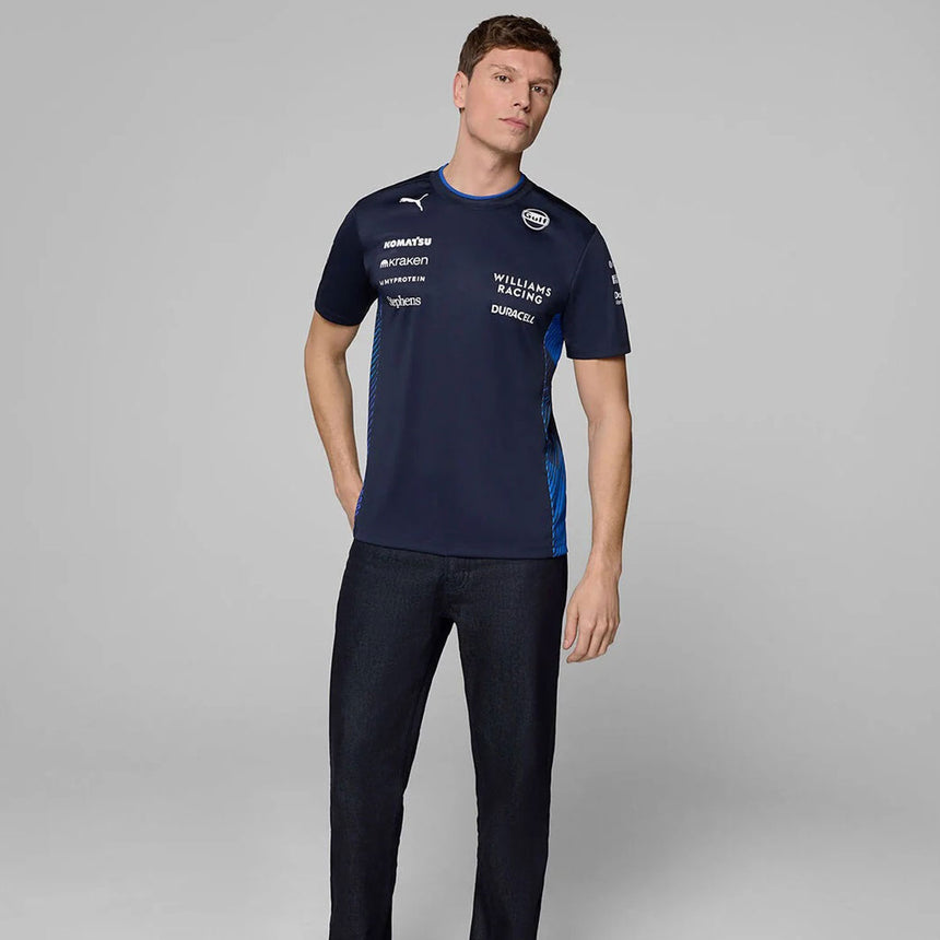 Williams Racing PUMA 2025 Team T‑Shirt – Official Williams F1 Navy Replica Tee