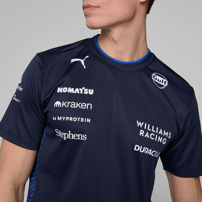 Williams Racing PUMA 2025 Team T‑Shirt – Official Williams F1 Navy Replica Tee