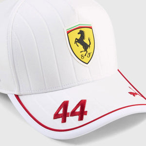 Scuderia Ferrari 2025 F1 Team Cap Lewis Hamilton #44 – Miami White – Official PUMA Merchandise