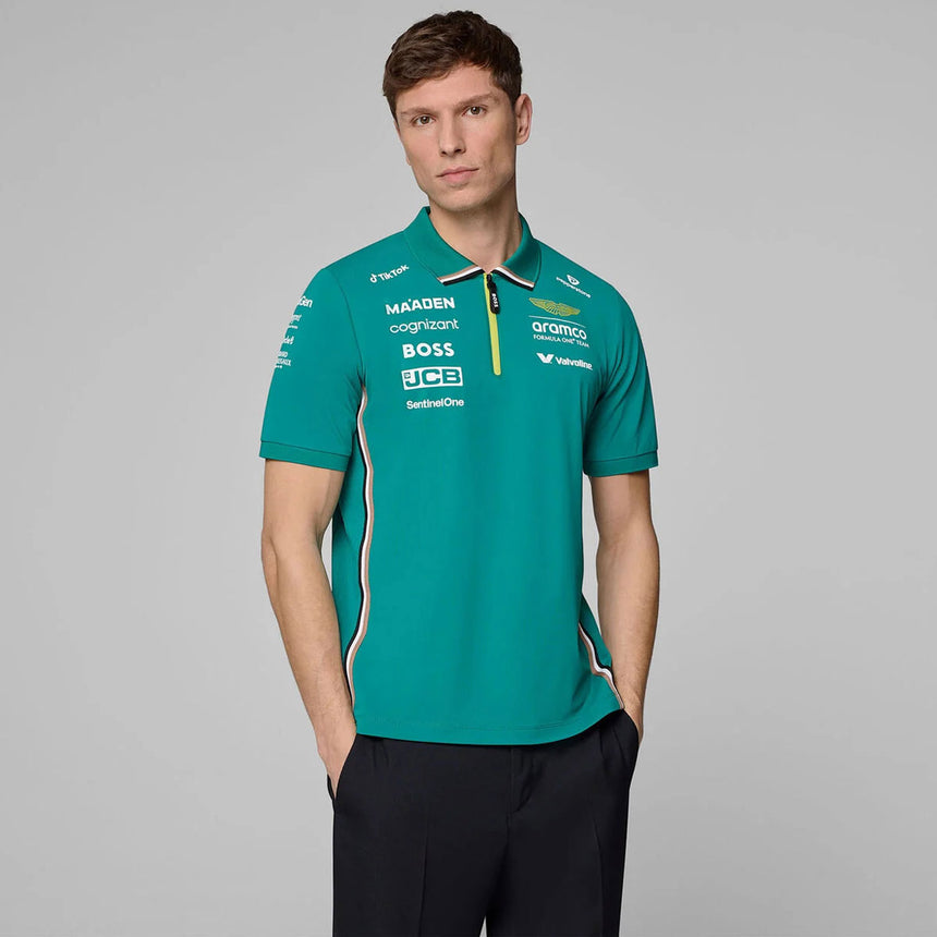 Aston Martin F1 2025 Men’s Team Replica Polo Shirt – Official Licensed Gear