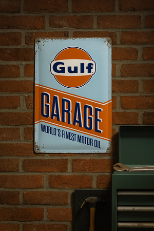 Gulf Garage World's Finest Motor Oil Rectangle Metal 30x20cm Sign
