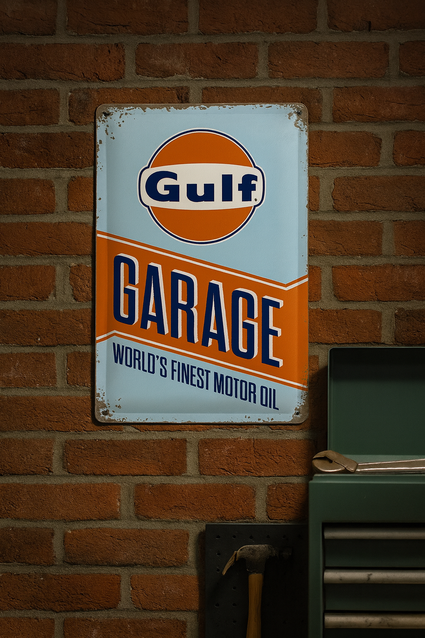 Gulf Garage World's Finest Motor Oil Rectangle Metal 30x20cm Sign