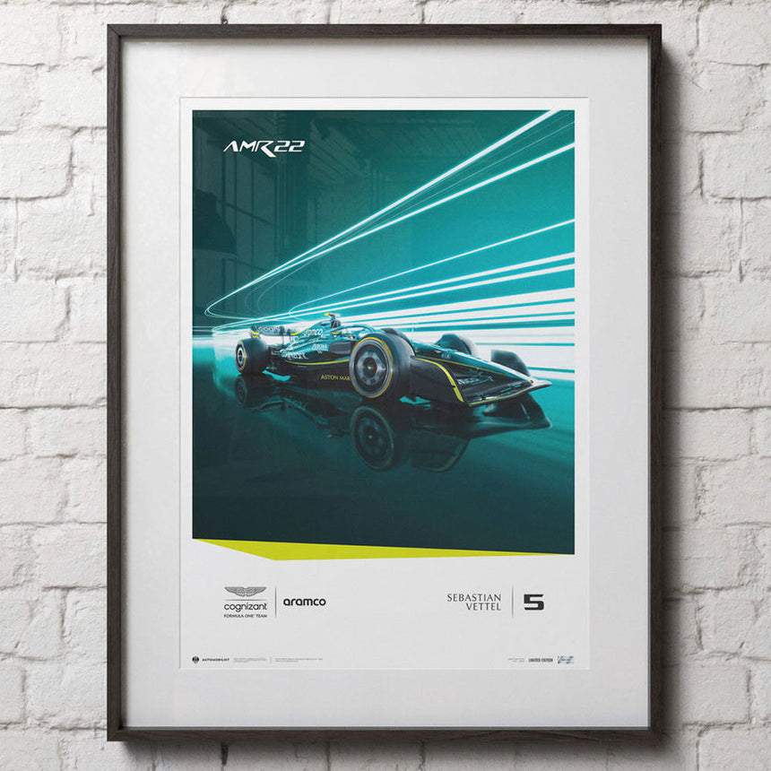 Automobilist Aston Martin Aramco F1 Team Sebastian Vettel 2022 Print Poster