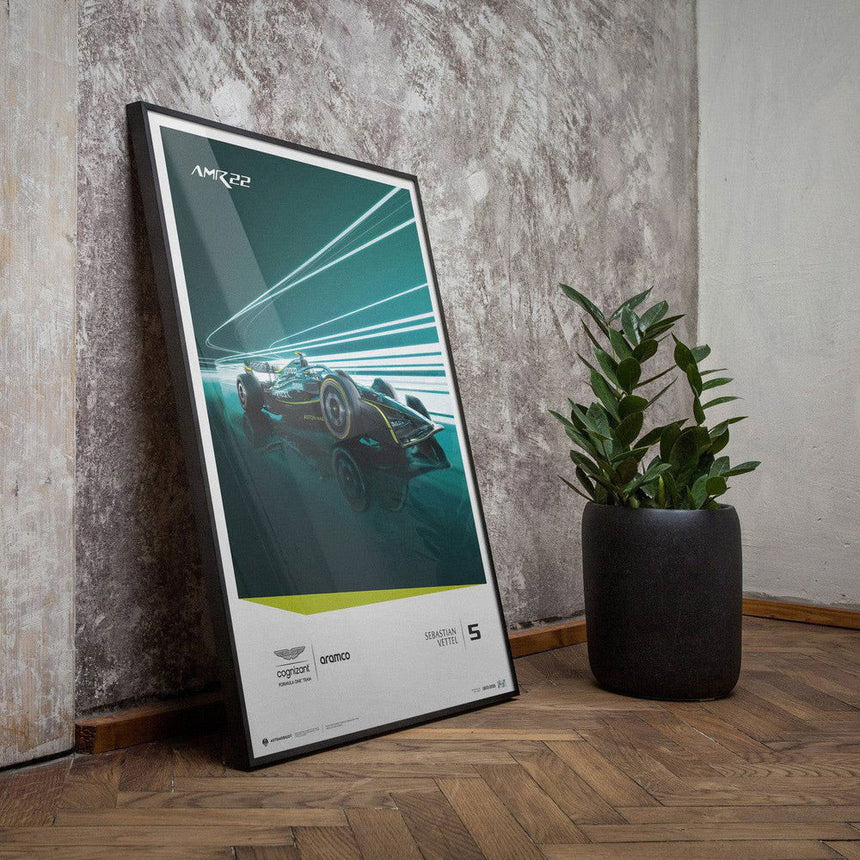 Automobilist Aston Martin Aramco F1 Team Sebastian Vettel 2022 Print Poster