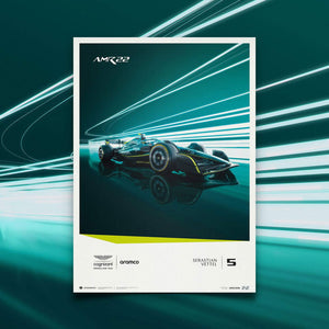 Automobilist Aston Martin Aramco F1 Team Sebastian Vettel 2022 Print Poster