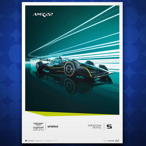 Automobilist Aston Martin Aramco F1 Team Sebastian Vettel 2022 Print Poster