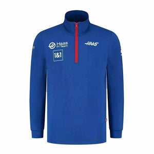 Haas F1 Team Official Licensed Blue 1/4 Zip Sweatshirt