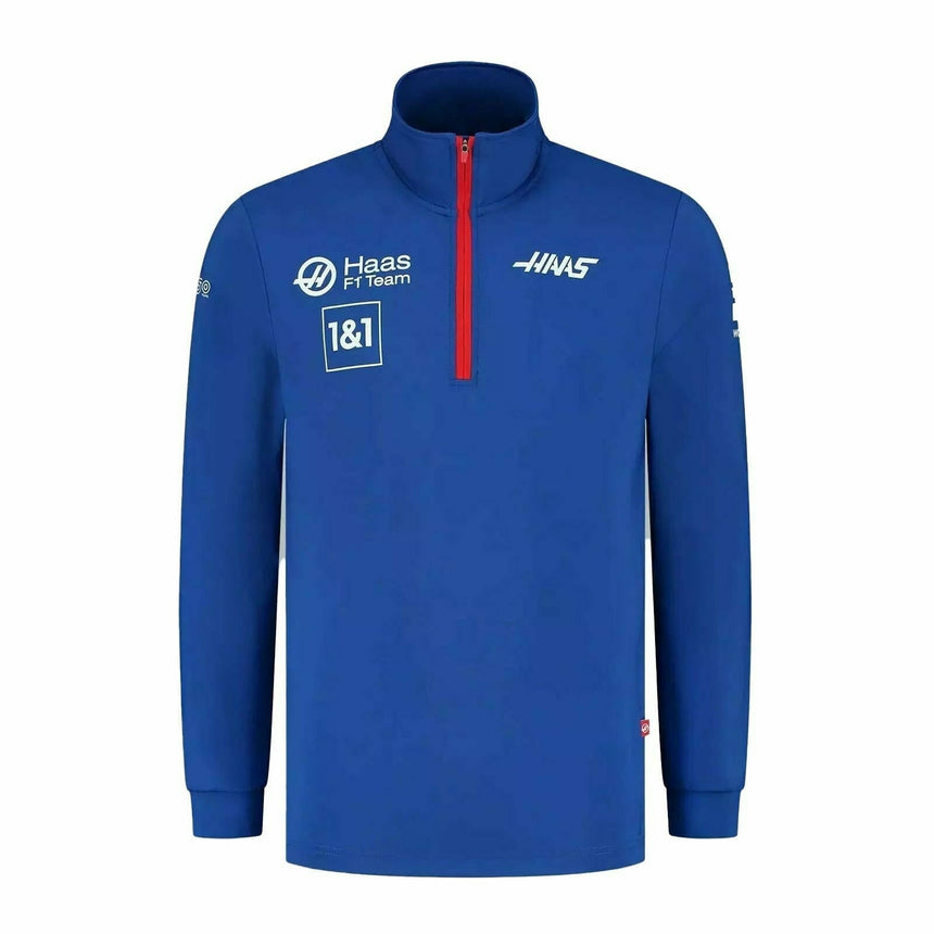 Haas F1 Team Official Licensed Blue 1/4 Zip Sweatshirt