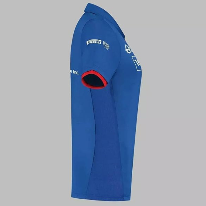 Haas F1 Team Ladies Blue Replica Drivers Zip Polo Tee Shirt