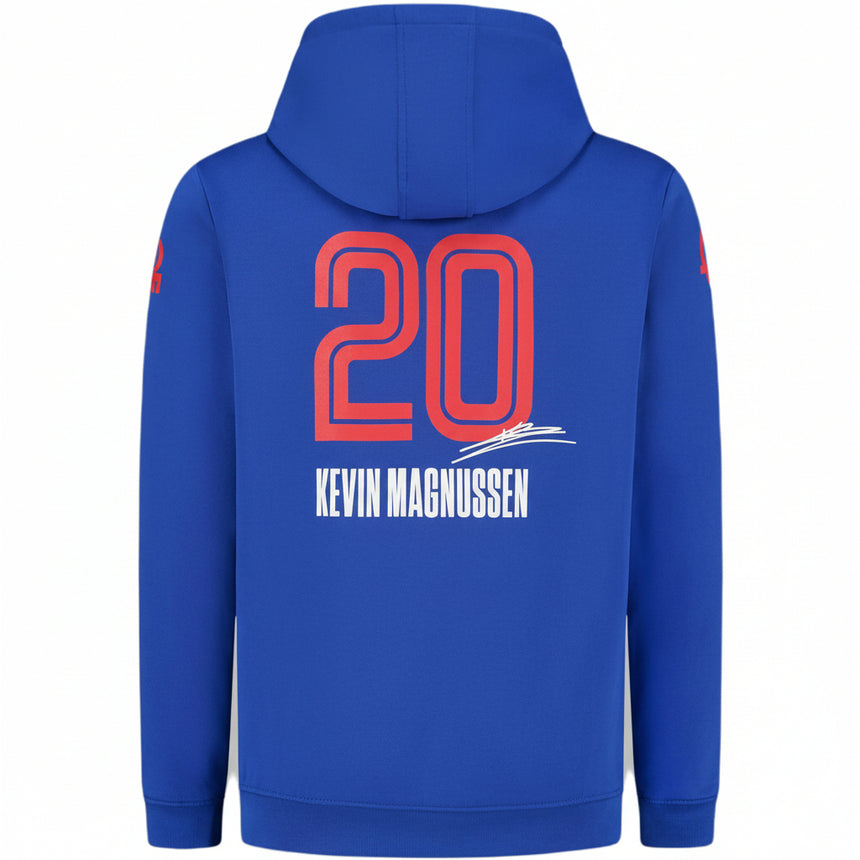Haas F1 Team Official Licensed Blue Kevin Magnussen Drivers Hoodie
