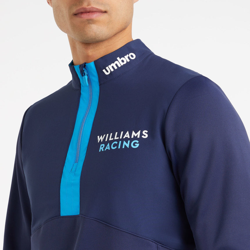 Williams Racing Umbro Official License Navy 1/4 Zip Team Fleece Sweatshirt