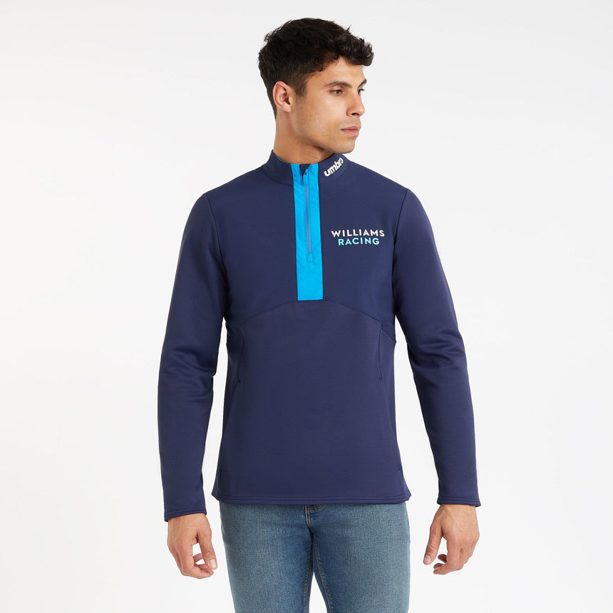 Williams Racing Umbro Official License Navy 1/4 Zip Team Fleece Sweatshirt