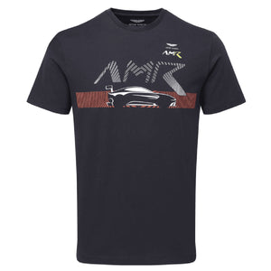 Aston Martin Racing AMR Mens Navy Vantage Car Print T-Shirt