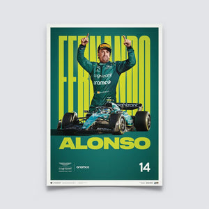 Fernando Alonso 2023 Aston Martin Aramco Cognizant Formula One™ Team Official Event Poster