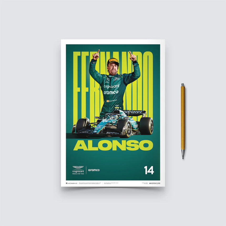 Fernando Alonso 2023 Aston Martin Aramco Cognizant Formula One™ Team Official Event Poster