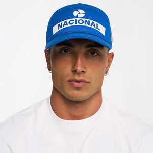 Ayrton Senna Blue Original Nacional Front Logo Adjustable Fit Cap