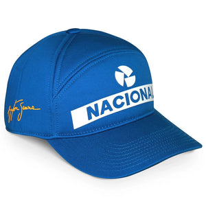 Ayrton Senna Blue Original Nacional Front Logo Adjustable Fit Cap