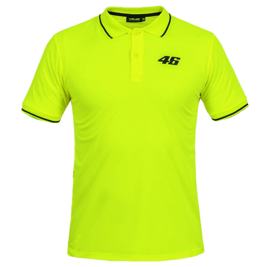 Valentino Rossi VR46 Moto GP Neon Green Polo Hi Visibility Tee Shirt