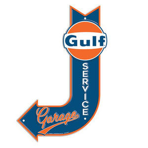 Gulf Service Garage Metal Arrow Tac Sign