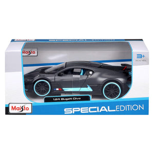 Maisto 1:24 Special Edition Black/Blue Bugatti Divo Diecast Model Car