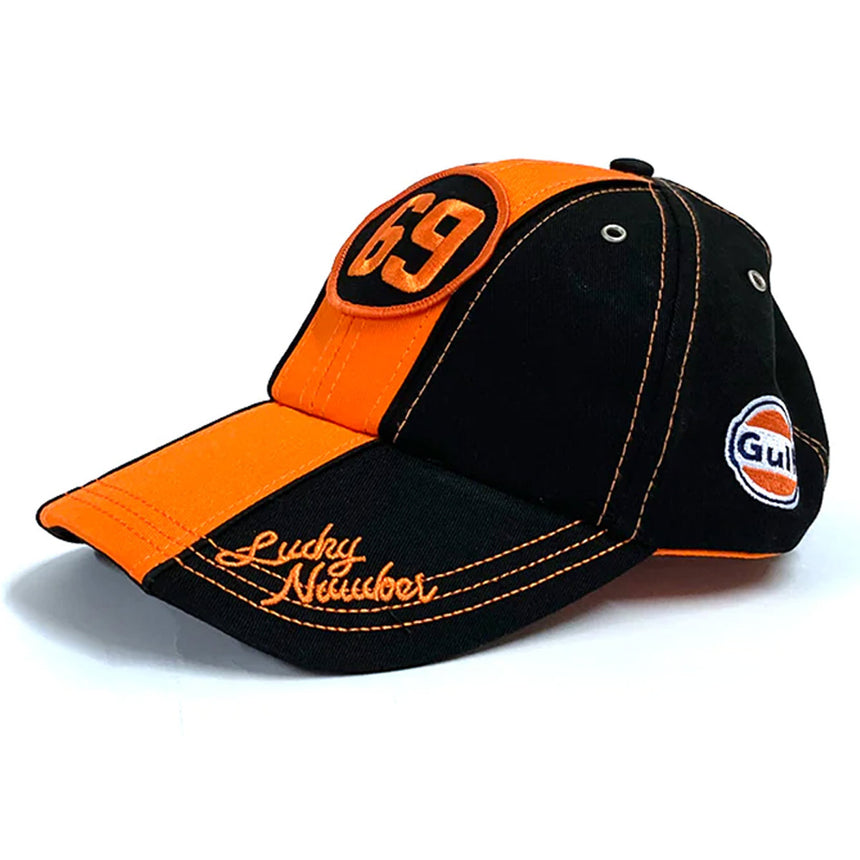 Grandprix Original Gulf Lucky Number 69 Black/Orange Adjustable Size Baseball Cap