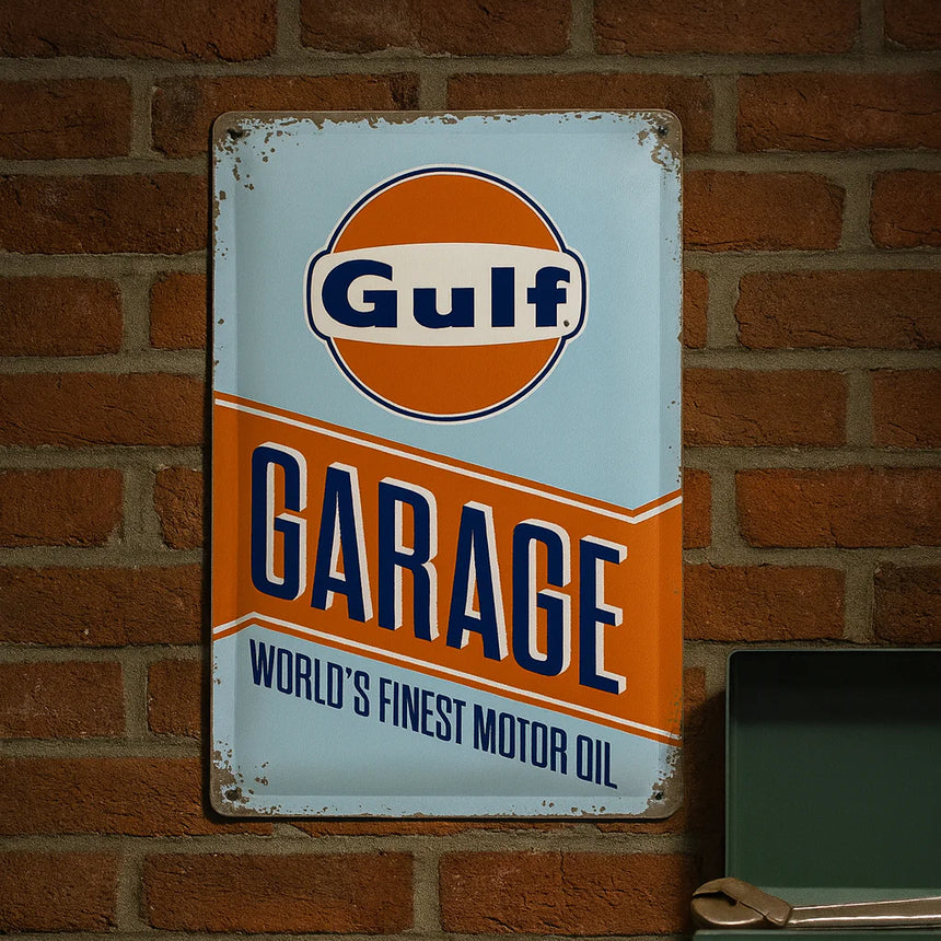 Gulf Garage World's Finest Motor Oil Rectangle Metal 30x20cm Sign