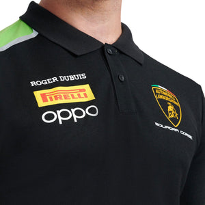Lamborghini Squadra Corse Officially Licensed Black Team Drivers Polo Tee Shirt