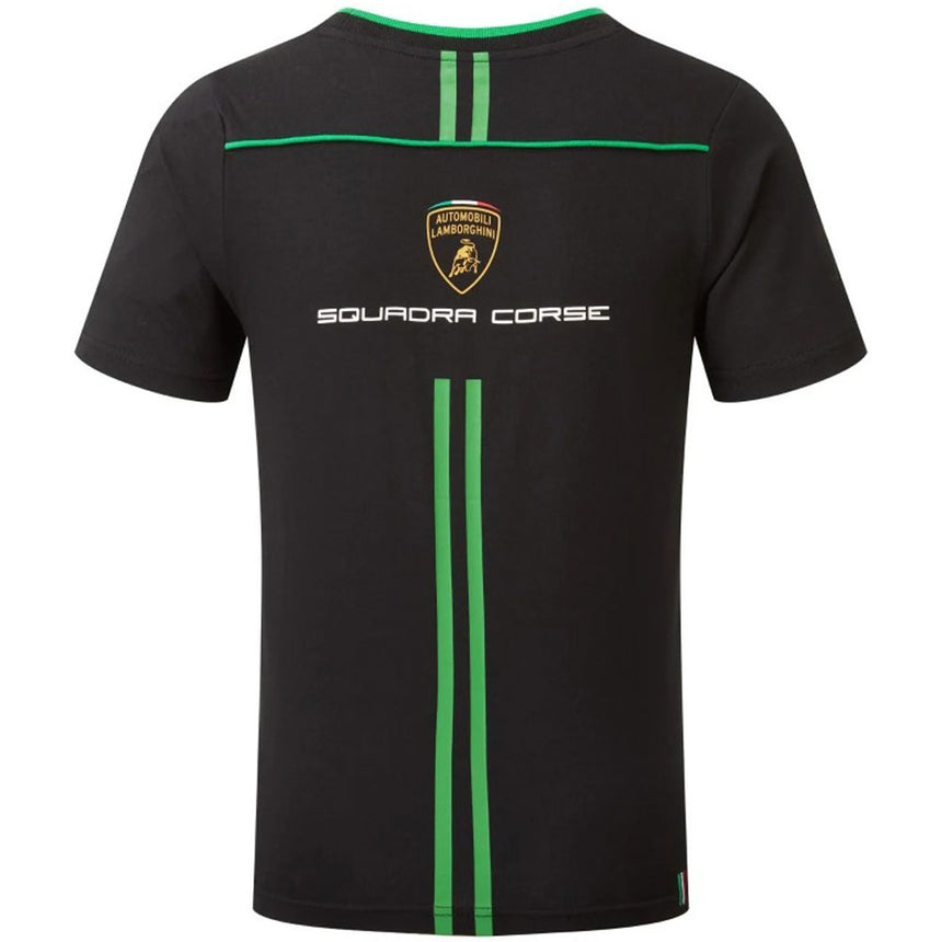Automobili Lamborghini Squadra Corse Black Kids Team Tee Shirt