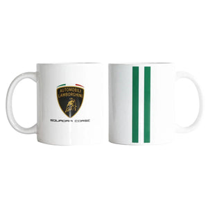 Lamborghini Squadra Corse White Porcelain Coffee Mug