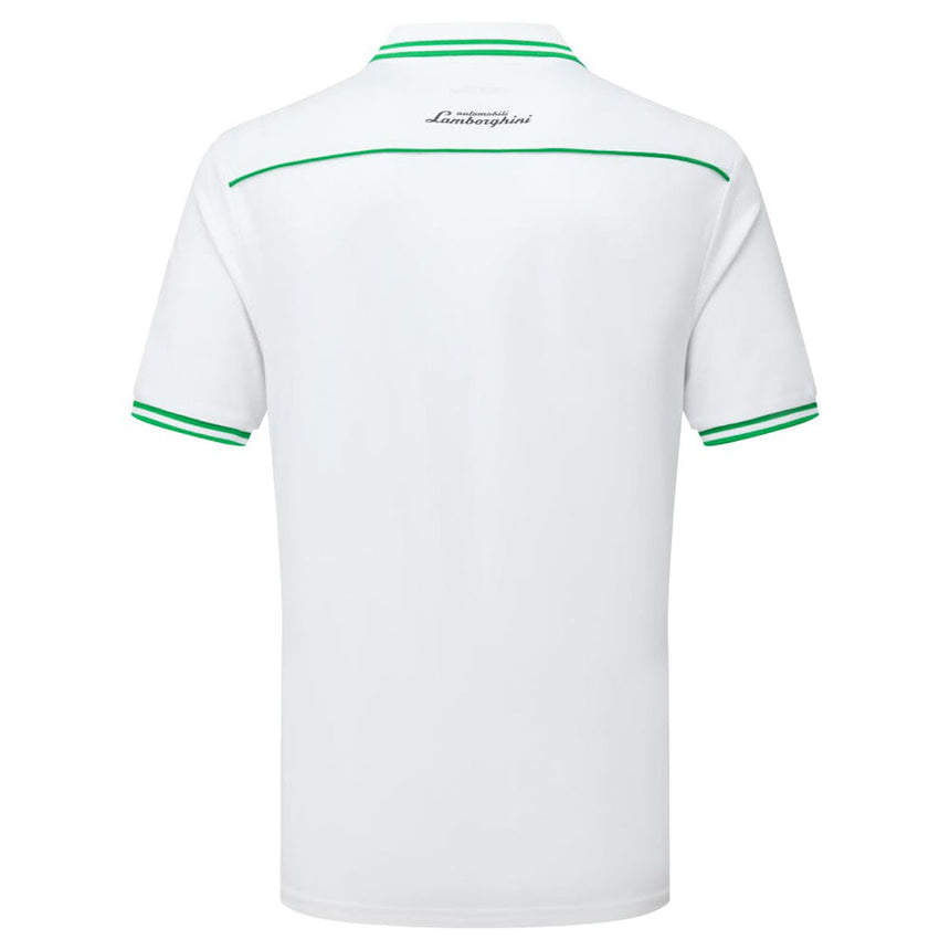 Lamborghini Squadra Corse Officially Licensed White Team Travel Polo Tee Shirt