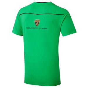 Automobili Lamborghini Squadra Corse Travel T-Shirt Green  | Front And Back Logo